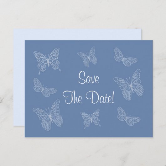 Butterfly Save the Date Postkarte (Vorne/Hinten)