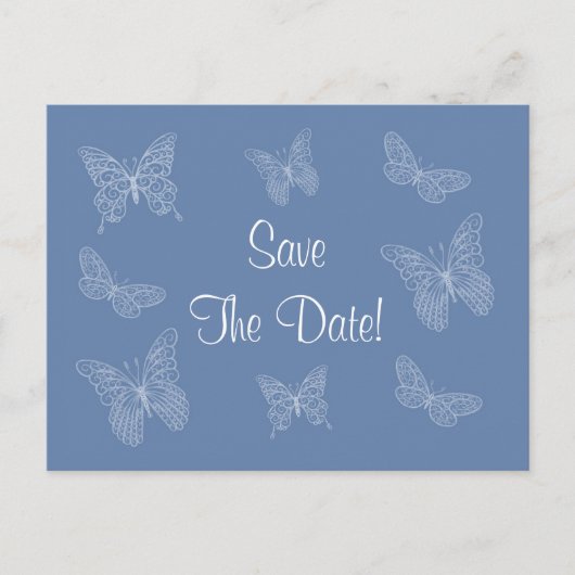 Butterfly Save the Date Postkarte (Vorderseite)