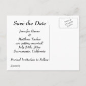 Butterfly Save the Date Postkarte (Rückseite)