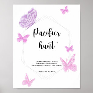 Butterfly-Schnuller-Jagd Kinderduschenspiel Poster