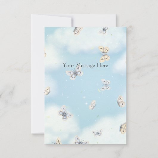 Butterfly-Schwarm in Dreamy Blue Sky Custom Dankeskarte (Rückseite)