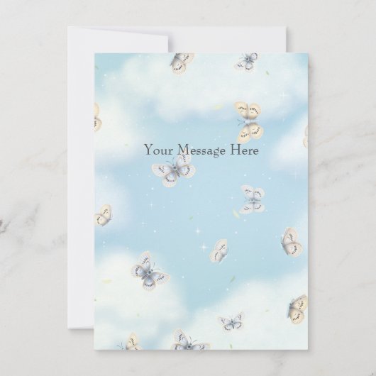 Butterfly-Schwarm in Dreamy Blue Sky Custom Mitteilungskarte (Rückseite)