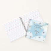 Butterfly-Schwarm in Dreamy Blue Sky Personalisier Notizblock (Innenseite)