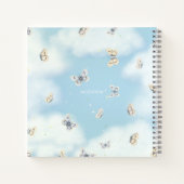 Butterfly-Schwarm in Dreamy Blue Sky Personalisier Notizblock (Rückseite)