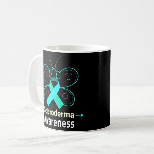 Butterfly Scleroderma Ribbon Scleroderma Bewusstse Kaffeetasse (Vorderseite Links)