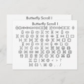 Butterfly Scroll I Zazzle Schriftart Sampler mit G Postkarte (Vorne/Hinten)