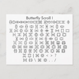 Butterfly Scroll I Zazzle Schriftart Sampler mit G Postkarte
