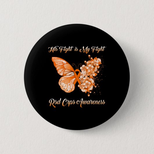 Butterfly sein Kampf ist mein Kampf Rsd Crps Bewus Button (Vorderseite)