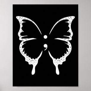 Butterfly Semicolon Mental Health Awareness Poster