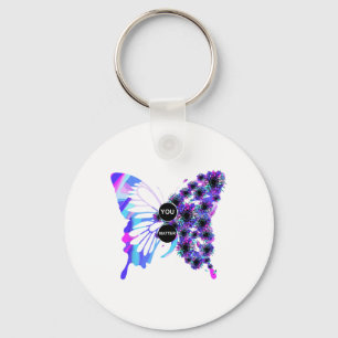 Butterfly Semicolon Suicide Bewusstsein Mentale Ge Schlüsselanhänger