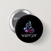 Butterfly Semicolon Warrior Suicide Prevention Awa Button (Vorne & Hinten)