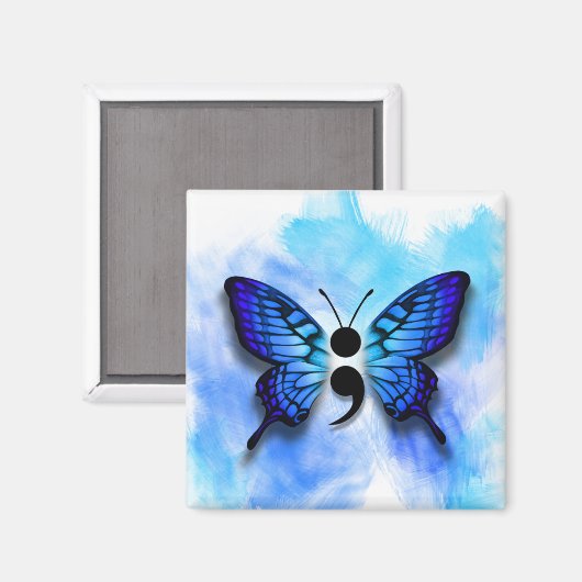 Butterfly-Semikolon-Magnet Magnet (Vorderseite/Rückseite)