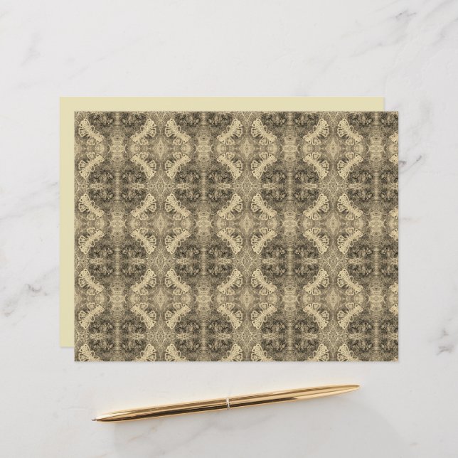 Butterfly Sepia Eleganter Vintager antiker Stil (Vorderseite/Rückseite Beispiel)