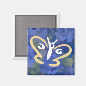 Butterfly Series 1 Square Magnet (Vorderseite/Rückseite)