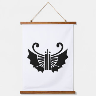 Butterfly-shaped fans (Kocho) Wandteppich Mit Holzrahmen