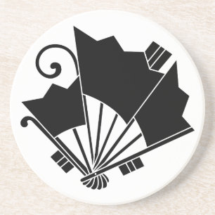 Butterfly-shaped fans (Ohgi cho) Getränkeuntersetzer