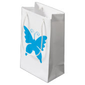 Butterfly-Silhouette Kleine Geschenktüte (Rückseite Schrägansicht)