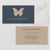 Butterfly Simple Logo Navy Visitenkarte (Vorne/Hinten)