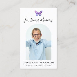 Butterfly Simple Photo Arch Memorial Prayer Card Visitenkarte