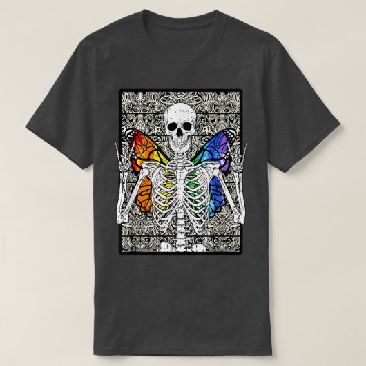 Butterfly Skeleton Fairycore Aesthetic T-Shirt (Design vorne)