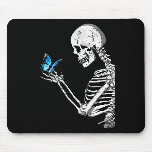 Butterfly Skeleton Retro Halloween Mousepad (Vorne)