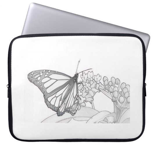 Butterfly Sketch Laptopschutzhülle (Vorderseite)