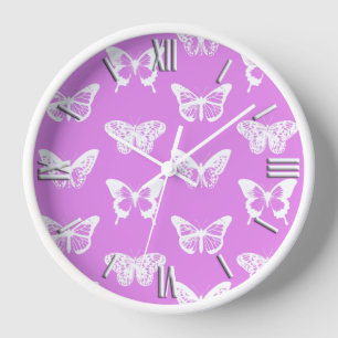 Butterfly sketch, orchid and white uhr