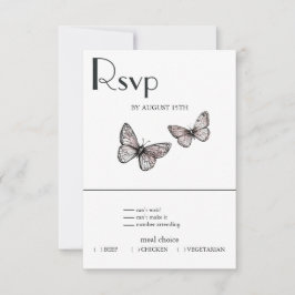 Butterfly Sketch  RSVP Karte