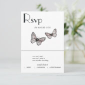 Butterfly Sketch  RSVP Karte (Stehend Vorderseite)