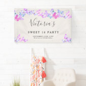Butterfly Skies Pink Aquarell Schmetterlinge Party Banner (Insitu)