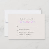 Butterfly Skies Pink Silver Confetti RSVP Karte (Rückseite)