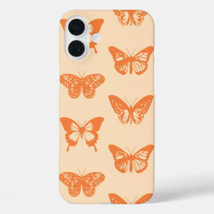 Butterfly-Skizze, Korallenorange iPhone 16 Plus Hülle