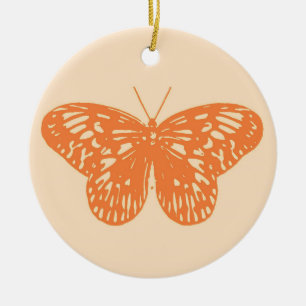 Butterfly-Skizze, Korallenorange Keramikornament