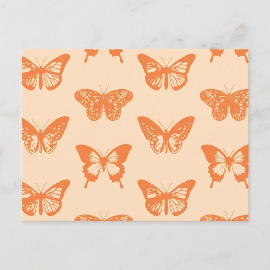 Butterfly-Skizze, Korallenorange Postkarte (Vorderseite)