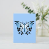 Butterfly Skull - Blau Postkarte (Stehend Vorderseite)