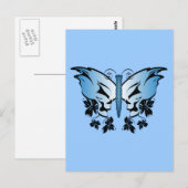 Butterfly Skull - Blau Postkarte (Vorne/Hinten)