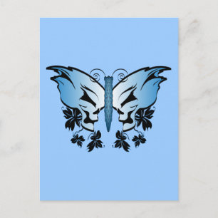 Butterfly Skull - Blau Postkarte