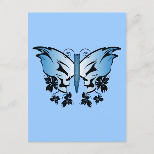 Butterfly Skull - Blau Postkarte (Vorderseite)