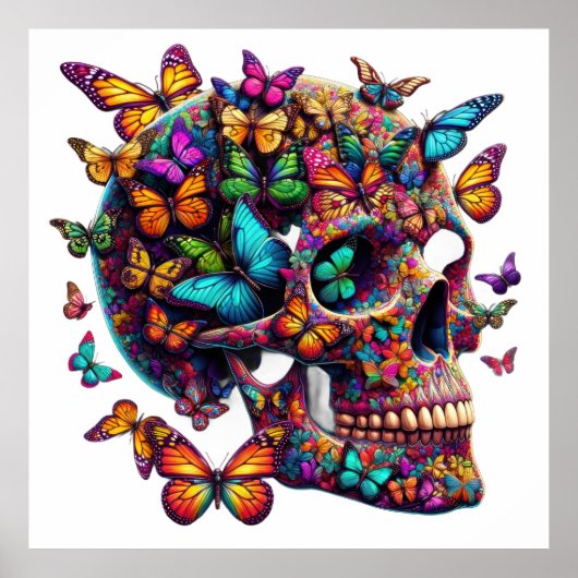 Butterfly Skull Garden Poster (Vorne)