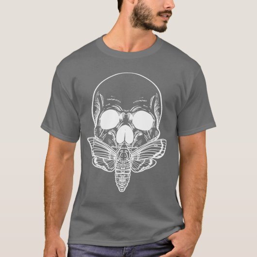 Butterfly Skull Gothic Moth Punk Rock Skeleton Hor T-Shirt (Vorderseite)