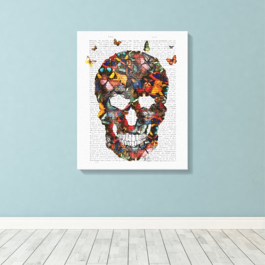 Butterfly Skull Leinwanddruck (Insitu (Holzboden))