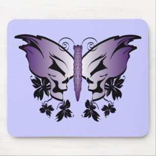 Butterfly Skull Lila Mousepad