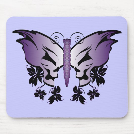 Butterfly Skull Lila Mousepad (Vorne)