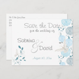 Butterfly Sky Blue Chrysanthema Save the Date Ankündigungspostkarte