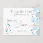 Butterfly Sky Blue Chrysanthema Save the Date Ankündigungspostkarte (Vorderseite)