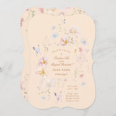 Butterfly & Soft Floral Girls Third Kids Birthday Einladung (Vorne/Hinten)