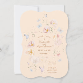 Butterfly & Soft Floral Girls Third Kids Birthday Einladung