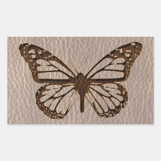 Butterfly Soft mit Leder-Look Rechteckiger Aufkleber (Vorderseite)
