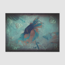 Butterfly Sonnenblume Aquamarin Sepia Vintage Anti