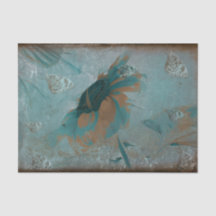 Butterfly Sonnenblume Aquamarin Sepia Vintage Anti